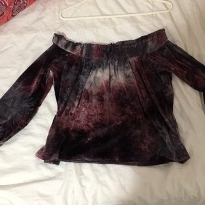 NWT American Eagle off the shoulder velvet top